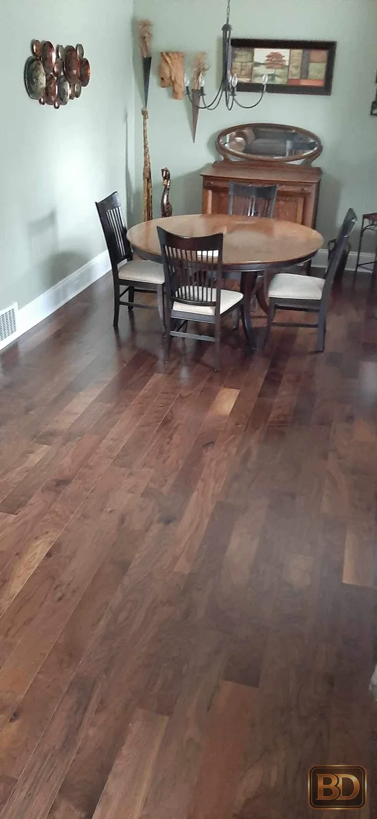 Interior after hard-surface flooring installation
