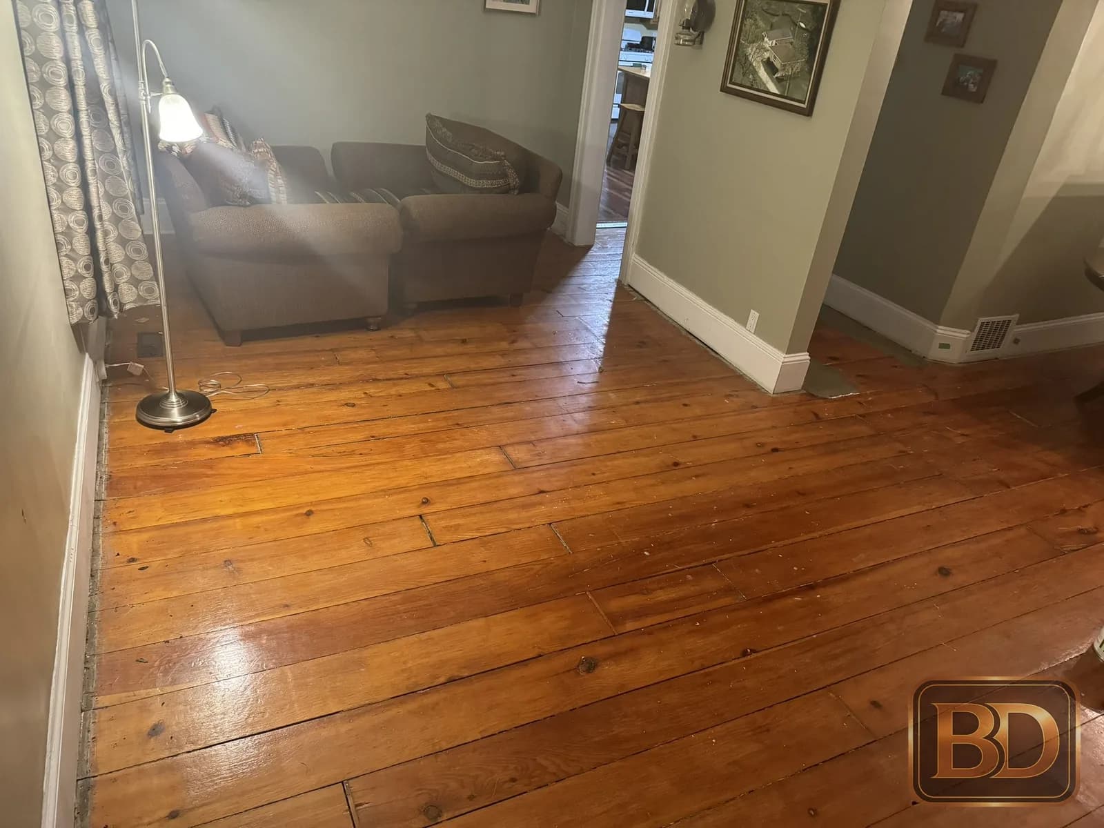 Interior before flooring replacement